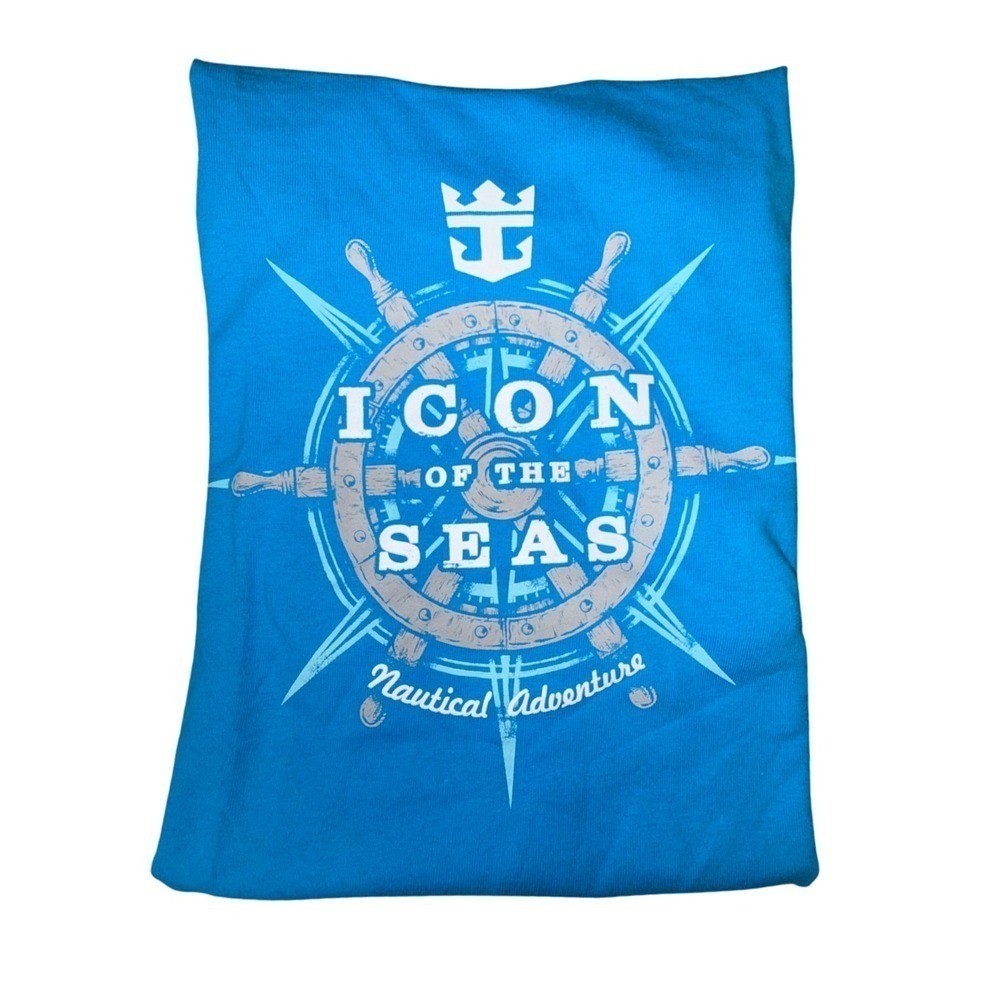 Royal Caribbean Icon of the Seas Graphic T-Shirt XL Sapphire Blue Nautical NEW